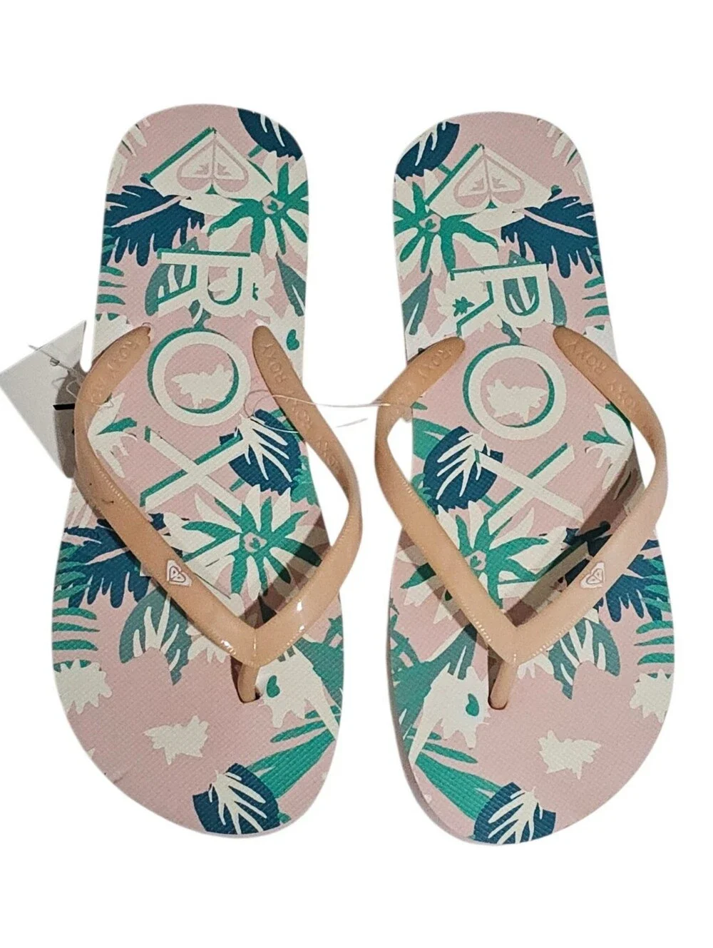 Roxy Melon III Floral flip-flop sandals Womens size 7